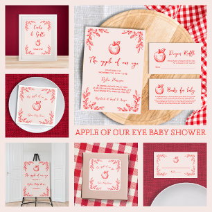 Apple Of Our Eye Hand Drawn Fall Baby Shower Square Sticker