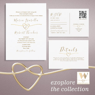 Elegant White and Gold Wedding Envelope
