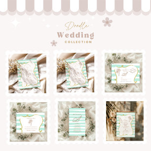 Striped Beach Wedding Invitation