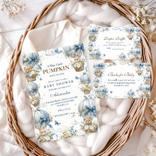 Whimsical Blue Little Pumpkin Baby Shower Napkin