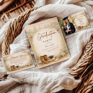 Boho Cowgirl Graduation Party RSVP Card