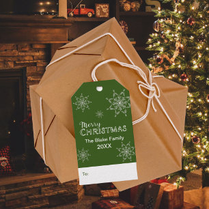 Red Green Gold Family Photo Merry Christmas  Card