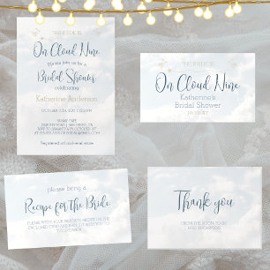 Cloud Nine Modern Elegant Bridal Shower Backdrop Tapestry