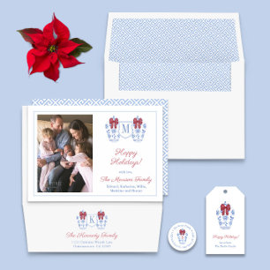 Elegant Ginger Jar Happy Holidays Family Picture Holiday Card