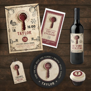Cool Vintage Escape Room Detective Spy Mystery Key Gift Tags