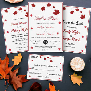 Elegant Rustic Fall Leaves Sage Green Fall Wedding Invitation