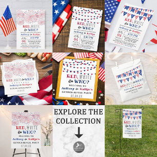 Red, White & Who? 4th Of July Gender Reveal Party Invitation