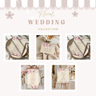 Blush Floral Garden Wedding Save The Date