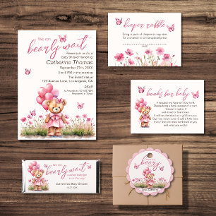 Little Pink Butterfly Garden Spring Diaper Raffle Enclosure Card