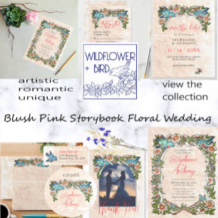 Budget Pretty Vintage Pink Floral Bluebird Wedding