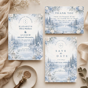 Enchanting Outdoor Winter Wedding Save The Date
