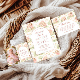 Sweet Fairy First Birthday Girl Paper Plate