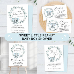 Elephant Eucalyptus Baby Boy Shower Napkin