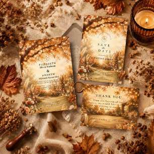 Romantic Fall Backyard Wedding RSVP Card