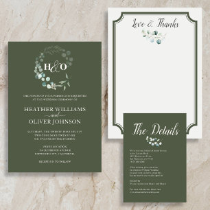 Boho Eucalyptus Leaves Wedding Details Enclosure Card