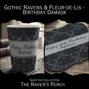 Dark Academia Midnight Victorian Raven Tissue Paper