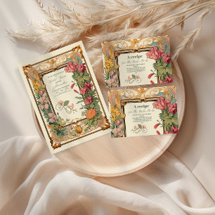 Vintage Floral Art Nouveau Bridal Shower Return Address Label