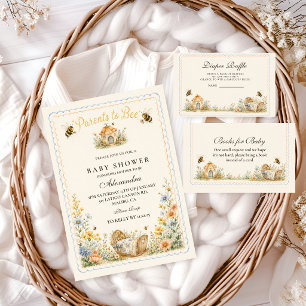 Whimsical Parents To Bee Diaper Raffle Enclosure Card
