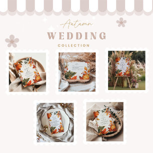 Bold Autumn Leaves Wedding Invitation