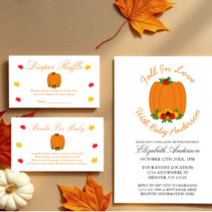 Fall In Love Baby Shower Invitation