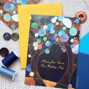 Love Trees in Blue Rustic Country Wedding Invitation