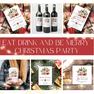 Holiday Christmas Cocktails Party Invitation