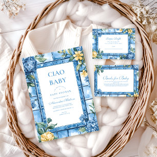 Watercolor Ciao, Baby Italian Baby Shower Invitation