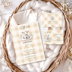 A Little Lamb Baby Shower Note for Baby Enclosure Card