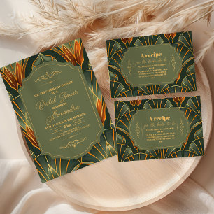 Olive Green Elegant Ornate Vintage Bridal Paper Plate