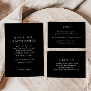 Simple Black Modern Wedding Invitation