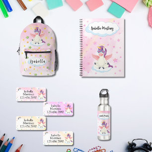 Cute Unicorn Star Theme for Girls School Printed Backpack