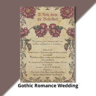 Gothic Romance Wedding Paper Coaster Dark Elegant