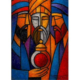 Modern Stained Glass Three Wise Men T-Shirt
