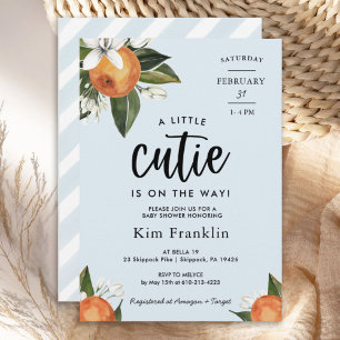 A Little Cutie Clementine Orange BABY SHOWER Invitation