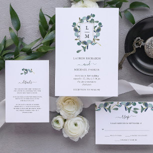 Eucalyptus Crest   Wedding Guest Details Enclosure Card