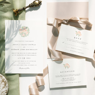 Petite Bouquet RSVP Card   Peach