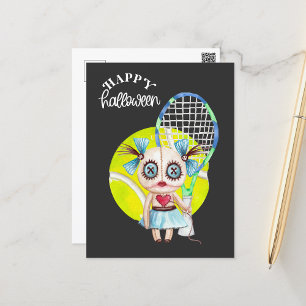 Tennis Halloween Party with tennis ball and ghost Invitation