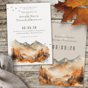Elegant rustic autumn landscape save the date