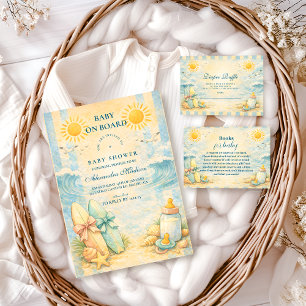 Sunny Surf Vibes Baby Shower Invitation