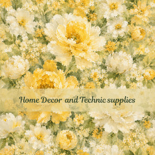 Yellow Wildflower Meadow Cottagecore Floral  Cushion