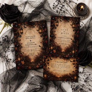 Enchanted Fall Goth Wedding Save The Date