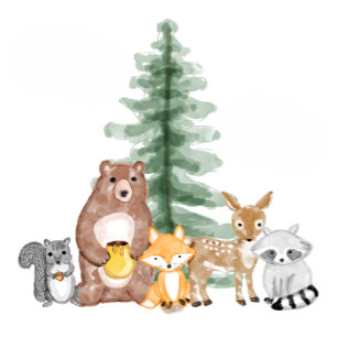 Woodland Creatures Forest Animals Wrapping Paper Sheet