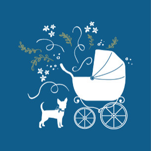 Chihuahua Dog Baby Shower Blue Boy Invitation