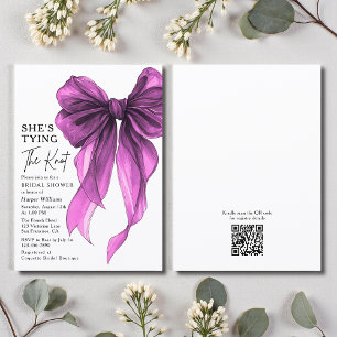 She's Tying The Knot Bow Bridal Luncheon Invitation