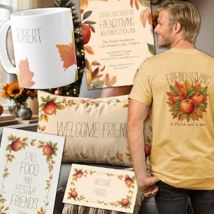 Friendsgiving Dinner Guest Name Modern Fall Leaves Coffee Mug