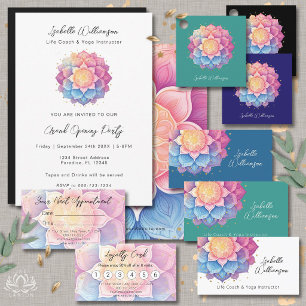 Meditation Flower Mandala Holistic Metaphysical Invitation
