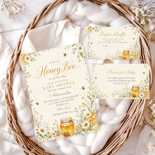 Elegant Honey Bee Baby Shower Diaper Raffle Enclosure Card