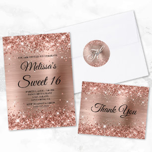 Glittery Gold Foil Sweet 16 Photo Ceramic Ornament