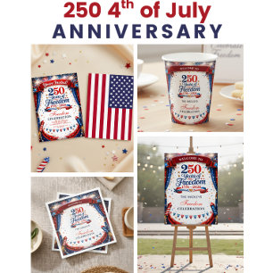 4th of July Red White Blue Fireworks Party  Invitation