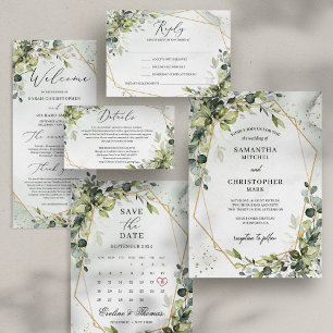 Greenery boho foliage eucalyptus we still do invitation